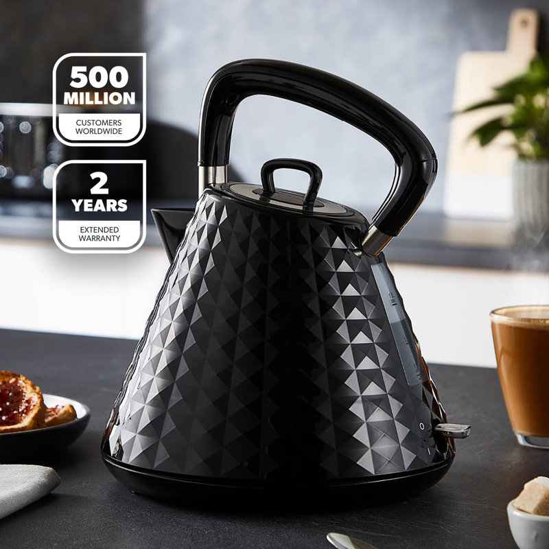 GEEPAS Argyle 1.5L Cordless Electric Kettle | Traditional Pyramid Kettle with 360° Rotational Base Strix Control Auto Shut Off & Boil Dry Sensor | Space Saving Cord Storage LED Indicator | 3000W
