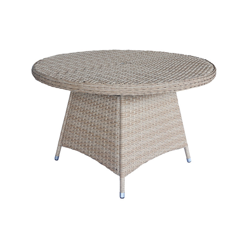 Table de salle à manger ronde en résine tressée