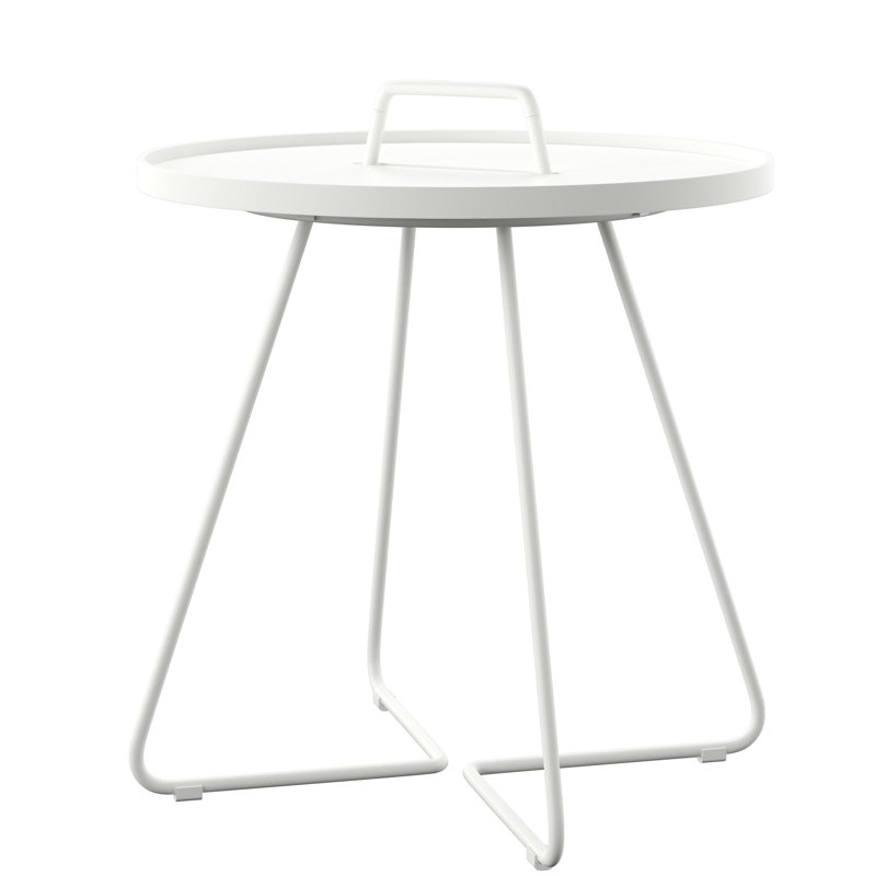 On-the-Move Outdoor Round Side Table, Dark Green, 17.4"