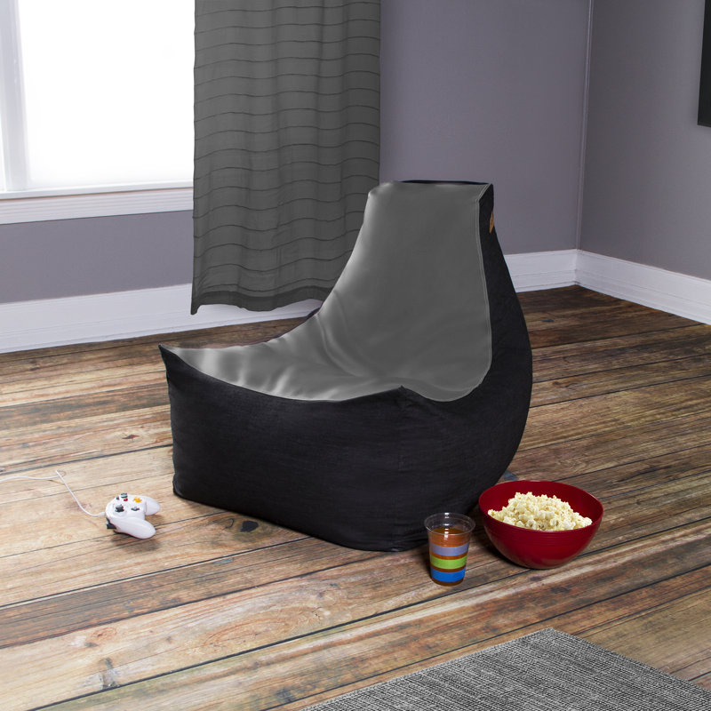 Pixel Gamer Bean Bag Chair - Game Room/Home Theater Bean Bag Chair, Premium Vinyl - Dark Denim, Charcoal