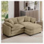 Canapé modulaire en L brun clair avec repose-pieds en velours côtelé et canapé compact 2 places pour petits espaces de vie-99642809-99642808