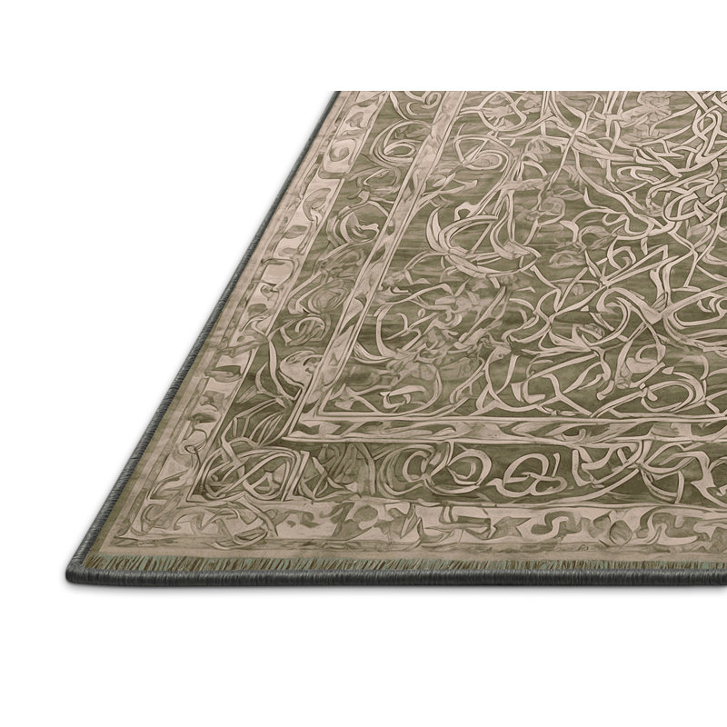 Tapis gris soyeux et moelleux, Rectangle 2 pi x 3 pi