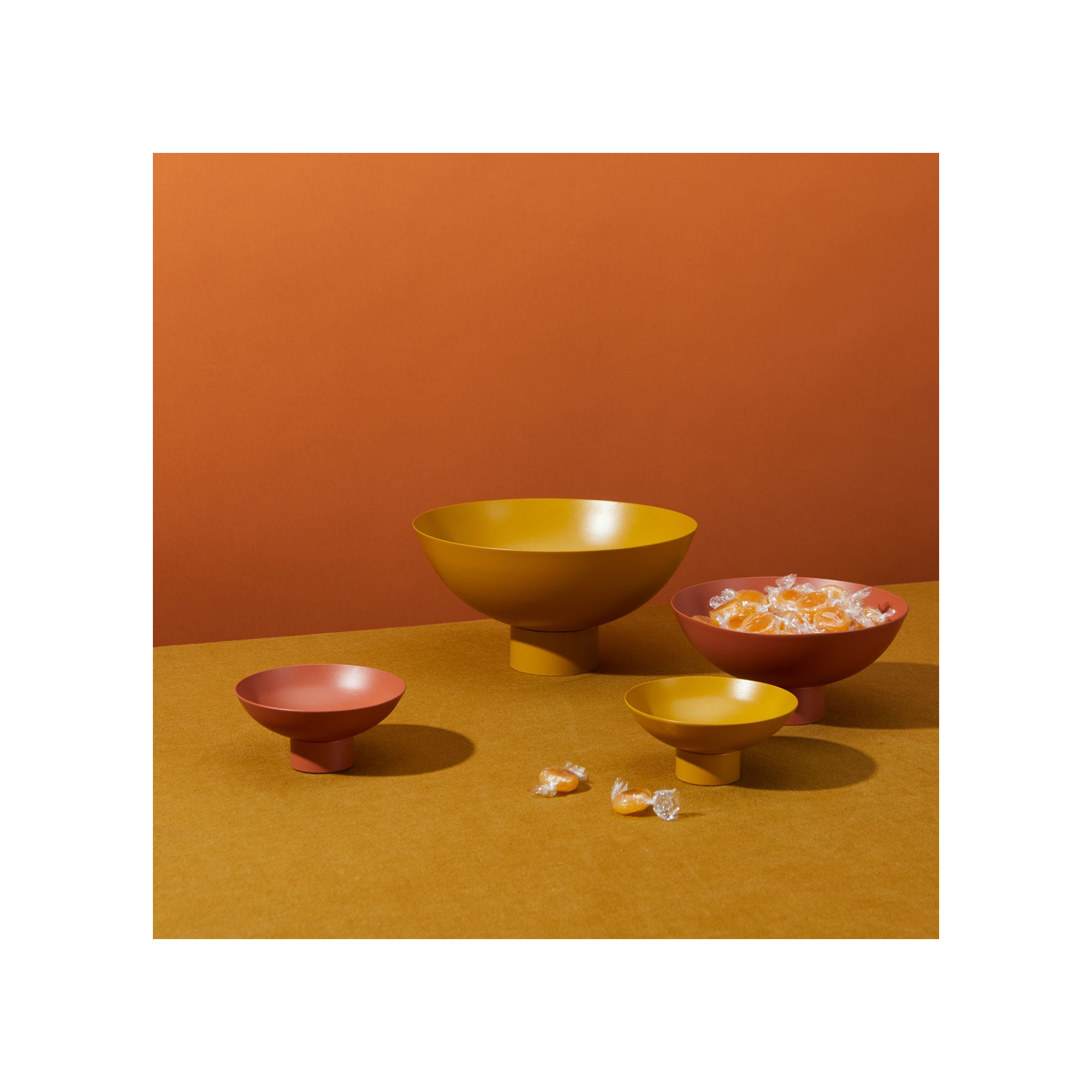 Essential Footed Bowl - Large, Mustard, 2" H x 4" W