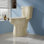 Toilette allongée deux pièces de 19 po de hauteur ADA pour personnes âgées de 19 po, os à chasse unique 1,28 GPF, chasse d'eau 1000 g avec siège à fermeture douce