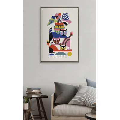 3 Cats by Rachel Lee 3 Birdies Studio Framed Canvas Wall Art Print