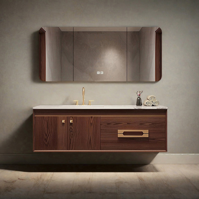 New Chinese-style rock plate bathroom cabinet, 19.68" H x 70.86" W x 21.65" D