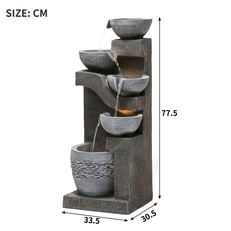 Outdoor Fountain with Lights