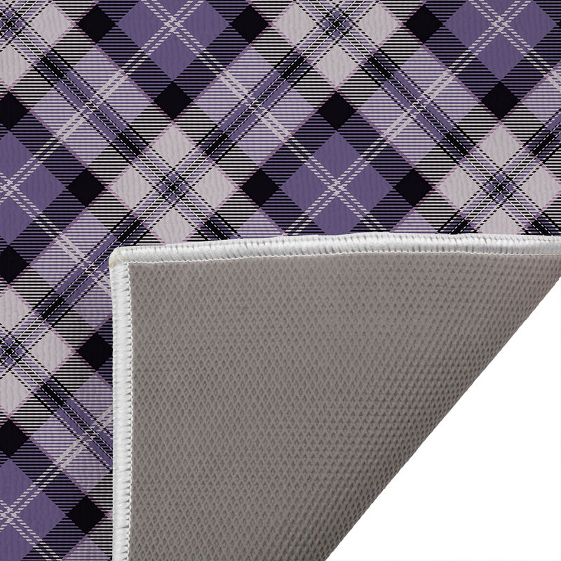 Anthony Plaid Outdoor Doormat, 24" W x 17" L, Purple/Charcoal