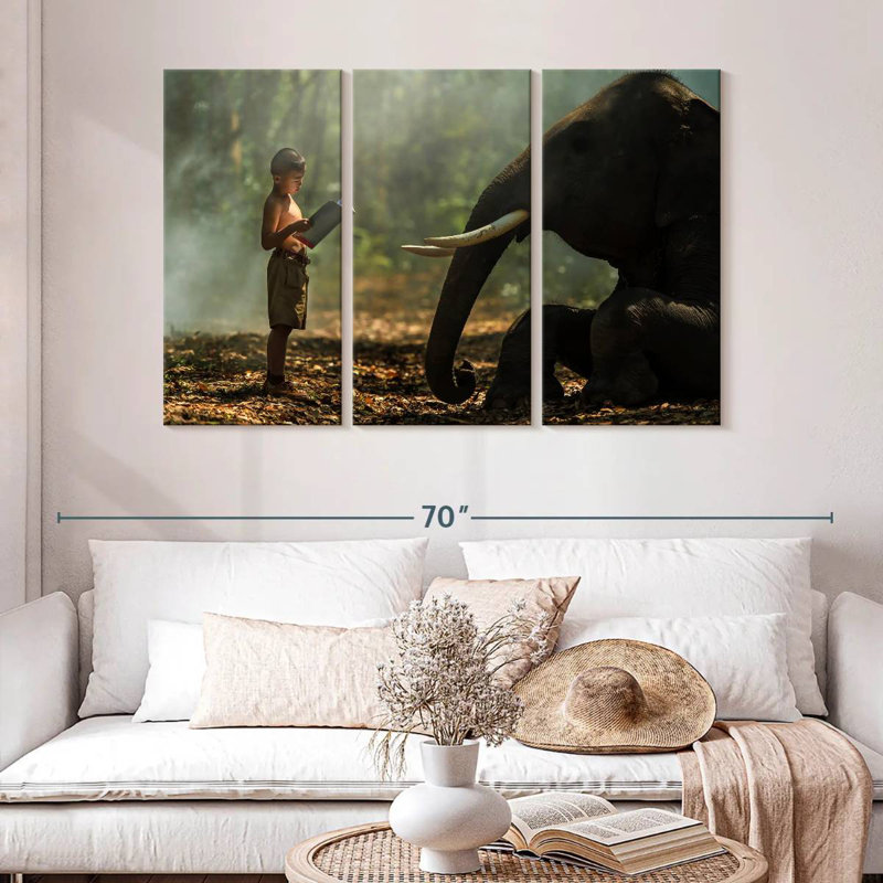 Elephant Bedtime Story, 32" H x 50" W