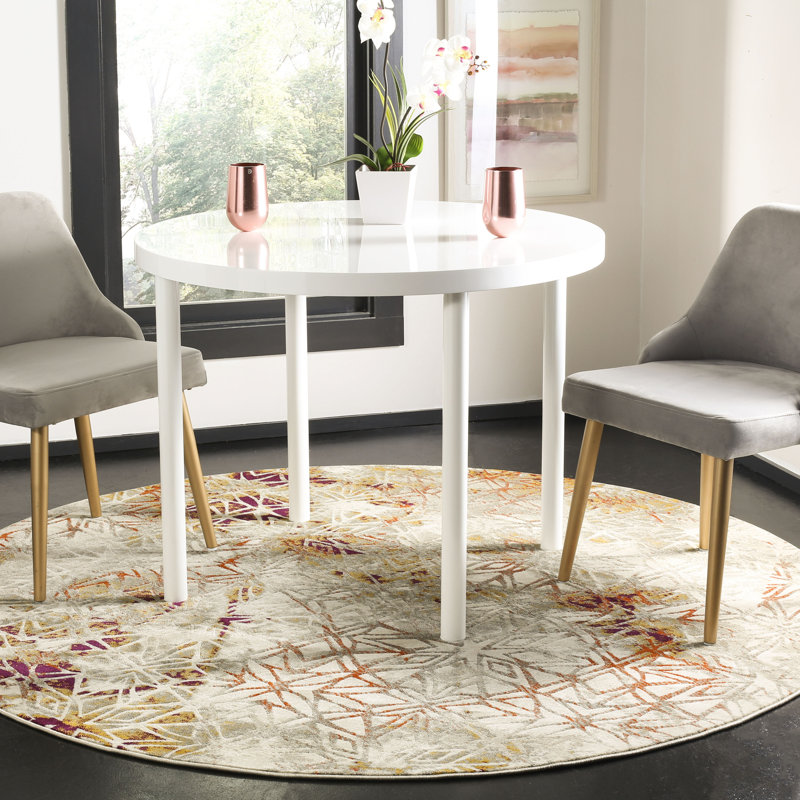 Shroyer Porcello Performance Geometric Rug, Round 6'7"