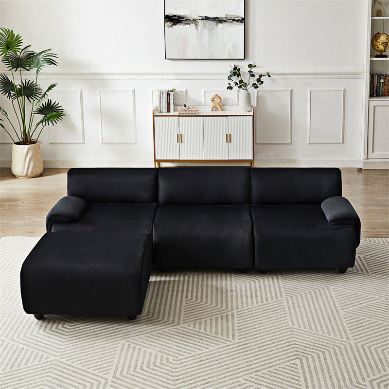 Canapé modulaire Demba, Tissu noir