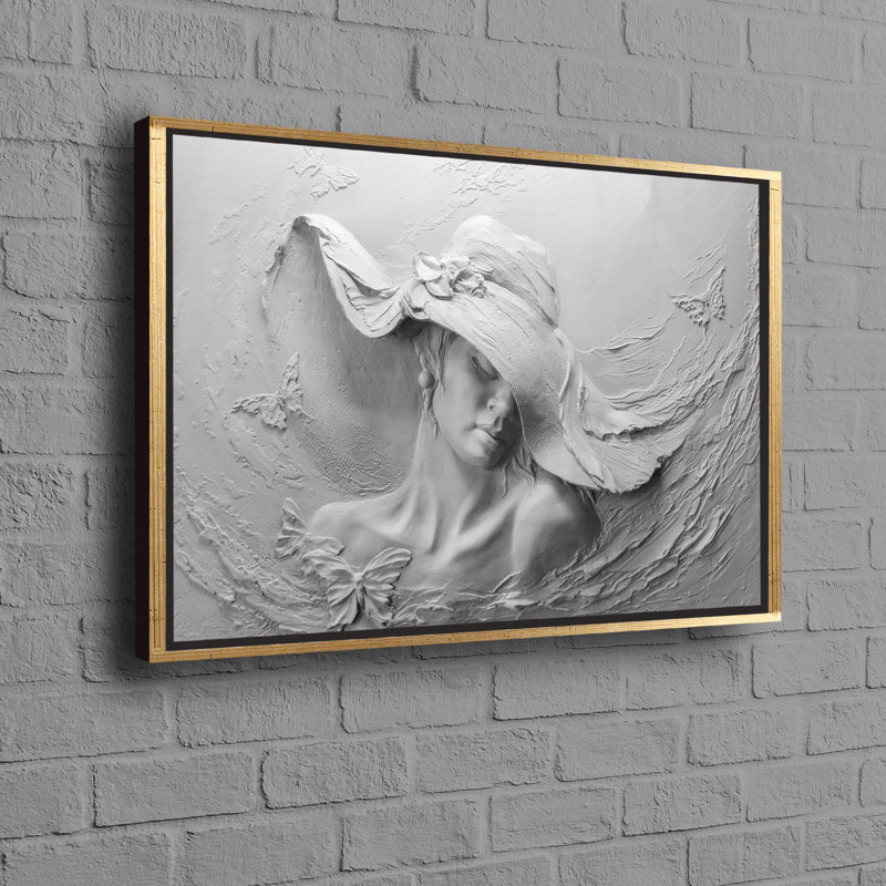 Print on Canvas, 50 cm H x 70 cm W, Framed Print without Mat, Gold