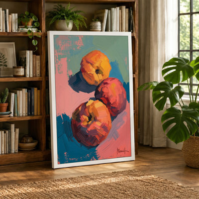 Pomegranates in Float Modern - Wrapped Canvas
