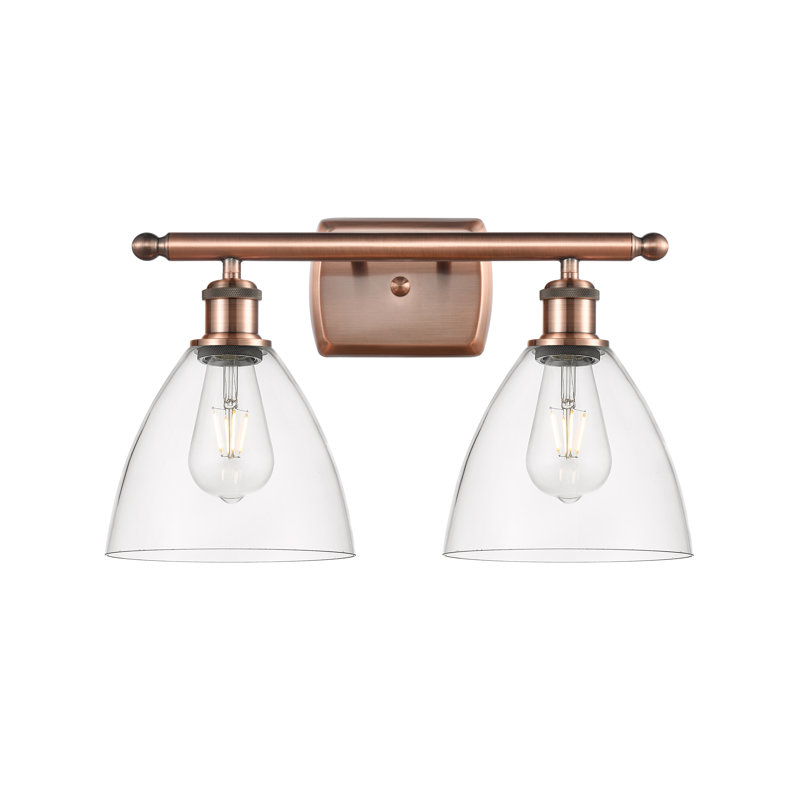 Shauna 2 - Light Vanity Light, Incandescent, Clear, Antique Copper