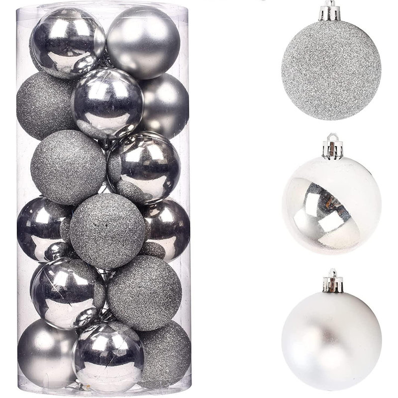 Polyvinyl Chloride (PVC) Bauble, Silver, 5cm H x 5cm W x 5cm D