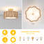 Plafonnier semi-encastré 3 lumières 12,6 po Boho Rattan-369028695-369028688