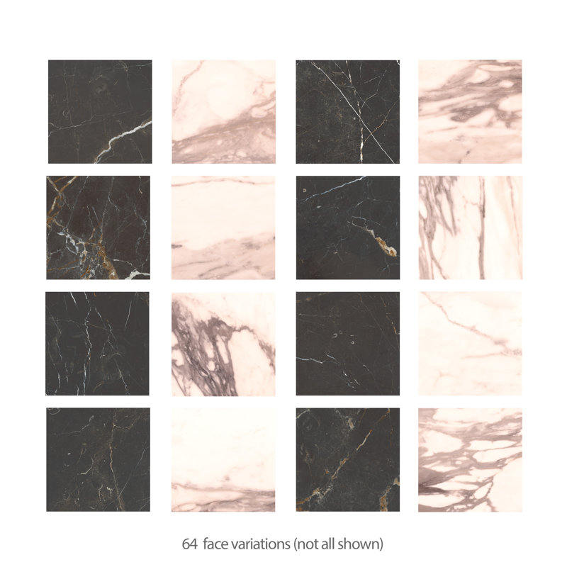 Reve Checker 11-3/4 in. x 11-3/4 in. Porcelain Floor and Wall Tile, Black/White