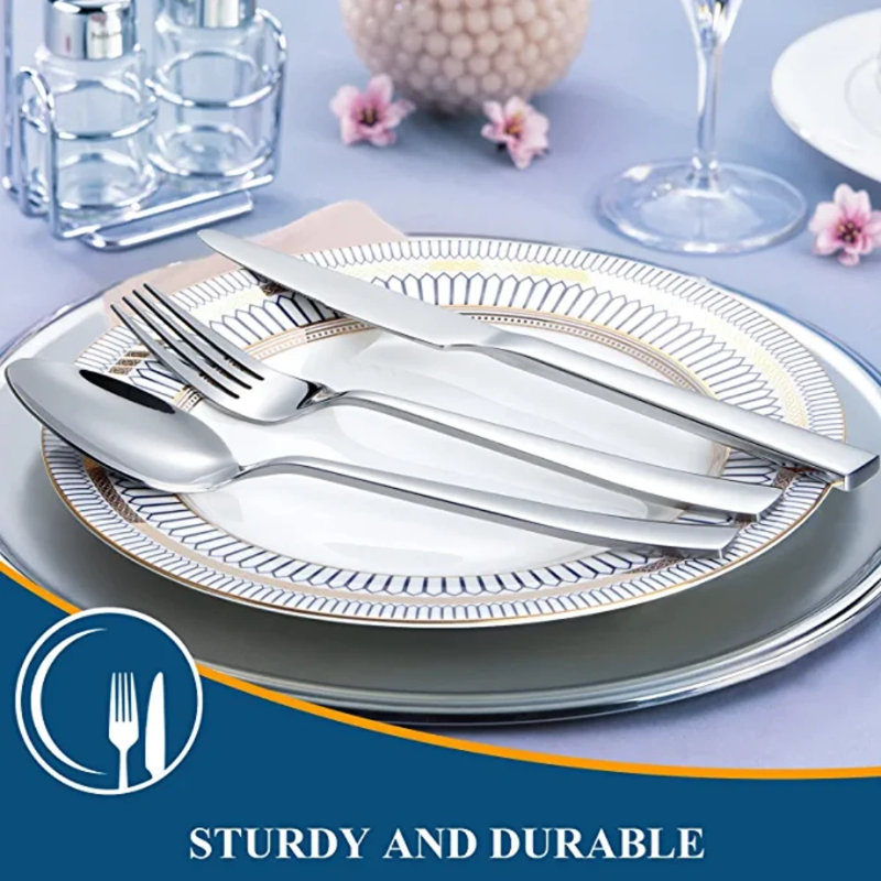 Latitude Run® Stainless Steel Flatware Set - Service for 12
