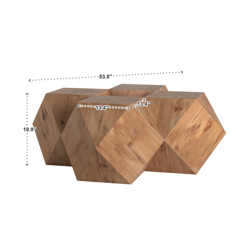 Table basse en bois massif Barry, Naturel