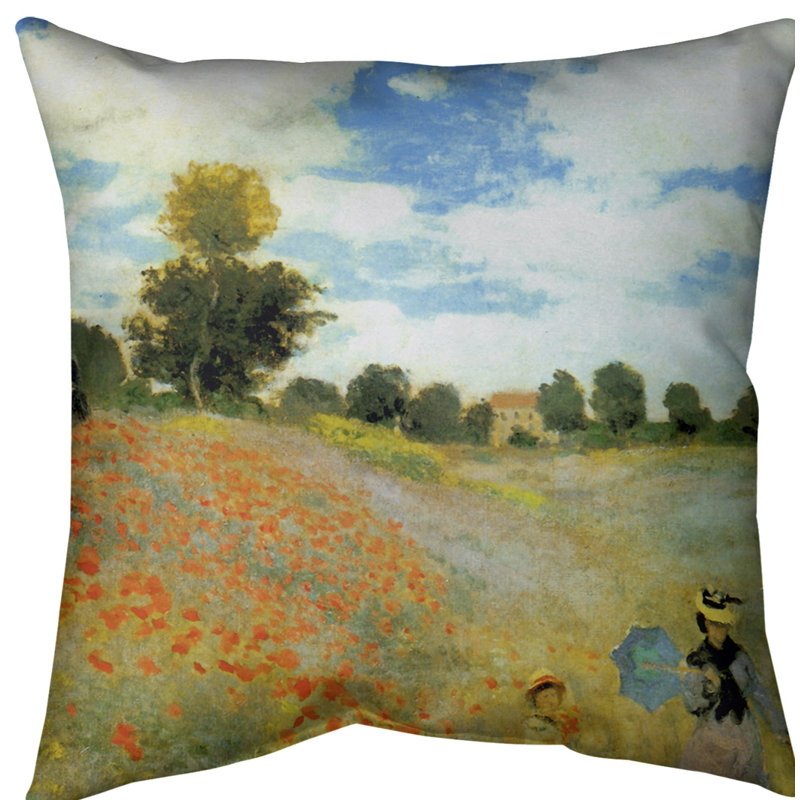 Coussin décoratif claude monets near argenteuil, Duvet synthétique, 18 po x 18 po