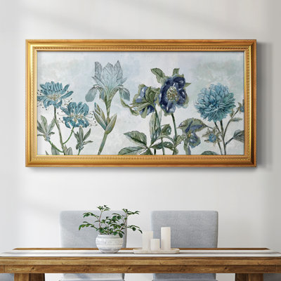Rétro nuances de bleu - reproduction d'un cadre photo sur toile