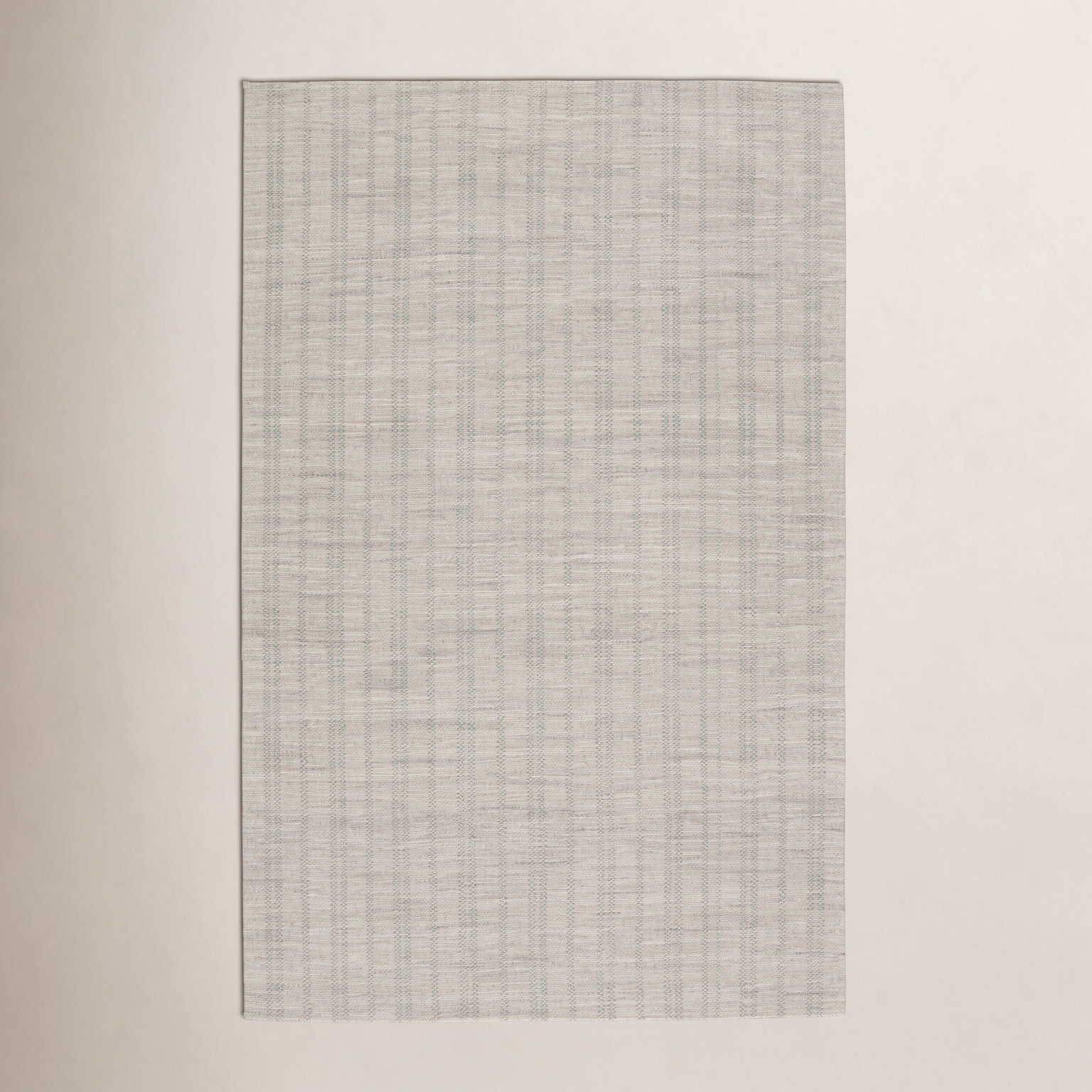 Ginevra Hand-Woven Striped Rug, Rectangle 10' x 14', Light Gray/Light Green
