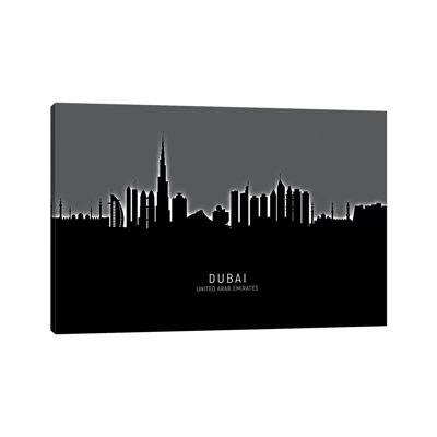 Dubai Skyline by Michael Tompsett - Wrapped Canvas Print