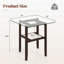 24 Inch 2-Tier Square Glass Coffee Table Centre Table with Storage Shelf