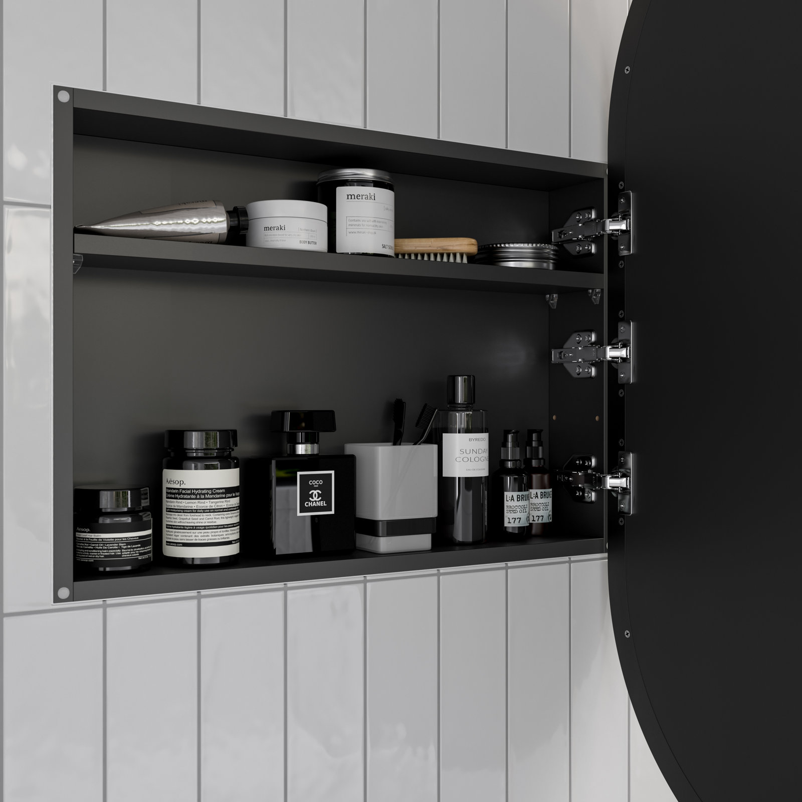 Nia Recessed Medicine Cabinet, Black