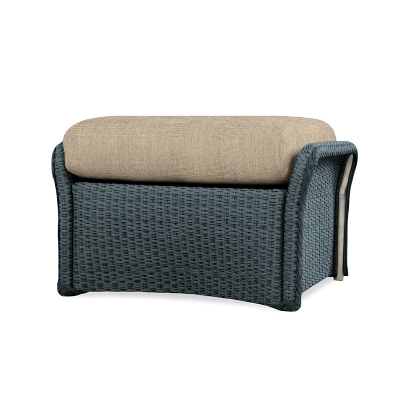 Weekend Retreat Outdoor Ottoman, Remy Pebble, White