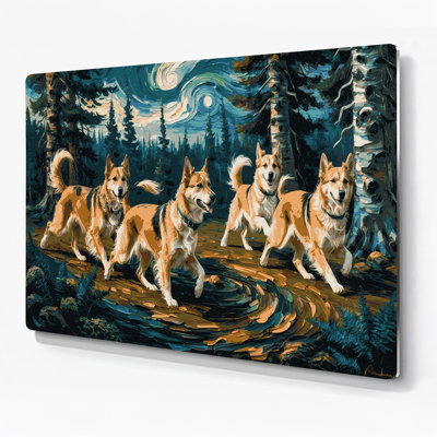 Dogs Norwegian Lundehund Blue Metal Wall Art