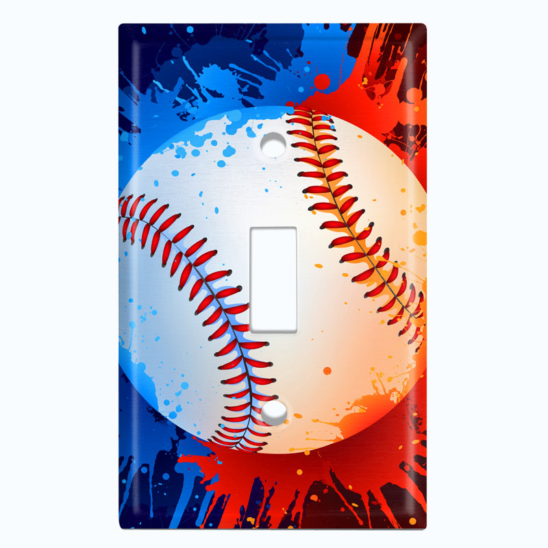 Baseball Kids Room Sports Game 1 - Gang Toggle Light Switch Standard Wall Plate