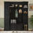 Farmhouse Elegant Hall Tree with 4 Side Cabinets, All-in-One Mudroom Furniture with Adjustable Shelves & Open Cubbies, Beadboard Entryway Bench with Coat Rack & 5 Hooks for Hallway-739501018
