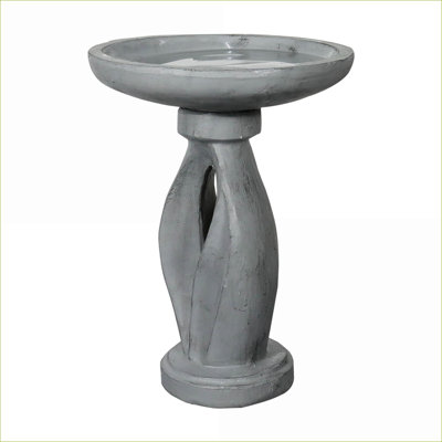 Bird Baths | 21.8" Tall Modern Concrete for Garden Yard Patio | Concrete Cement | Single Tier Pedestal