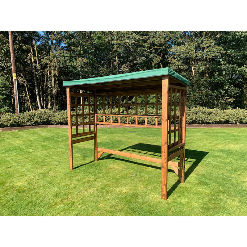 Oakham 2.5m x 1m Wood Patio Gazebo, Green