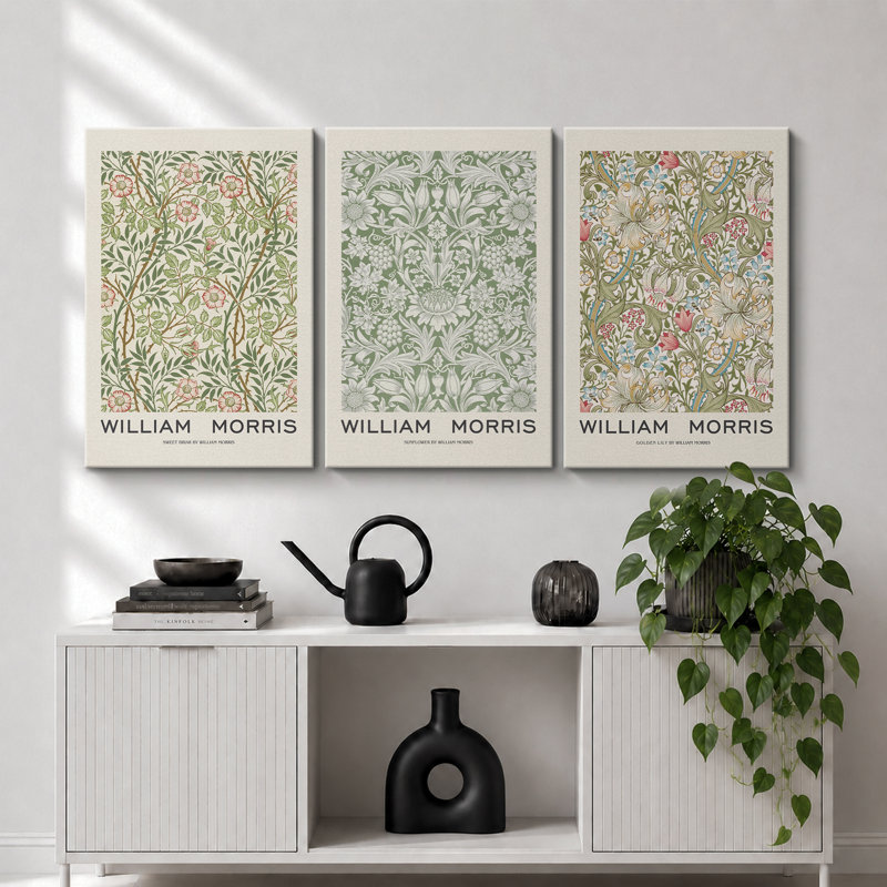 «Classical Artwork», œuvre d'art du musée William Morris, photos murales botaniques florales classiques, impression sur toile, 3 pièces