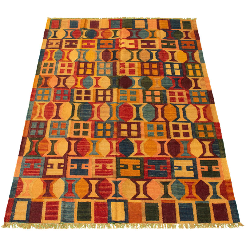 Tapis de la zone en laine 6 pi x 9 pi anatolian one-of-kind main-noué la new age Sundance
