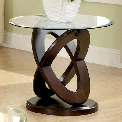Amin Glass Top End Table