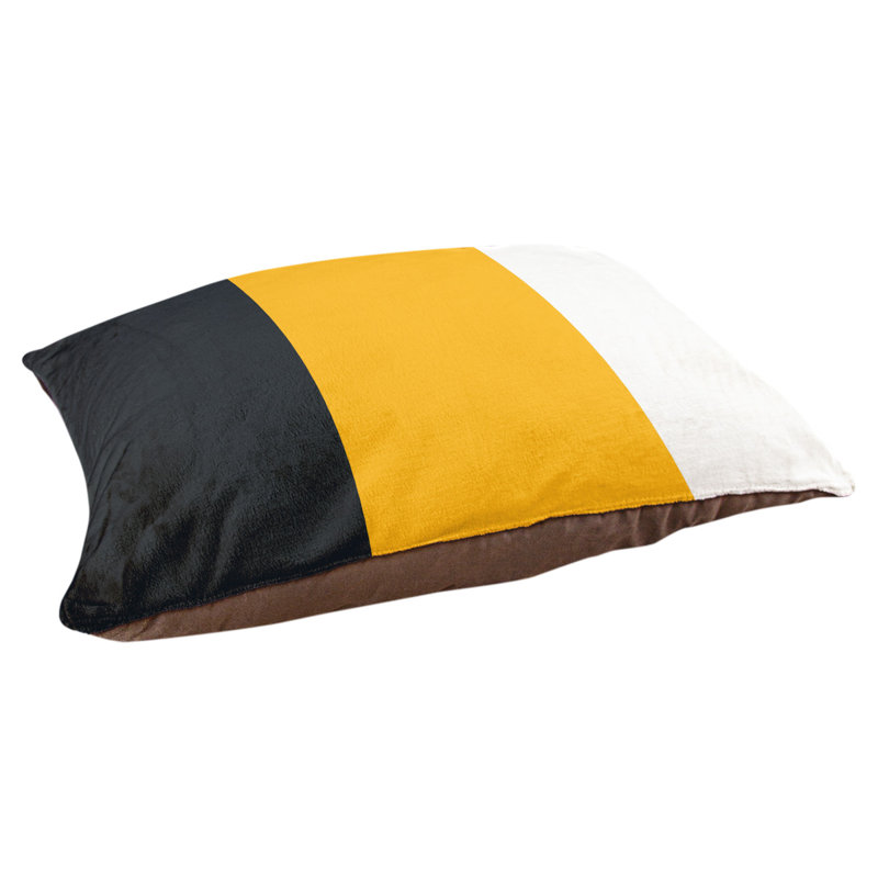 Coussin Atlanta, Noir, jaune, blanc, Très grand (l 50 po x P 40 po x H 17 po)