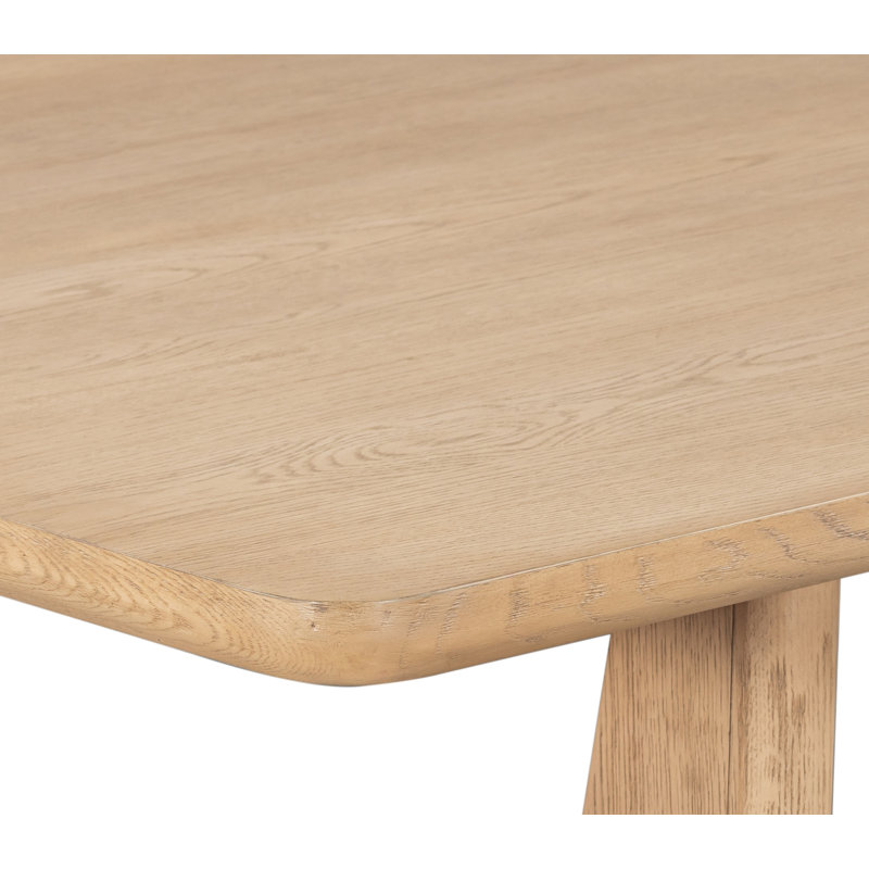Stratos Wood 96" Dining Table in Raw Oak Finish with Clean Modern Design