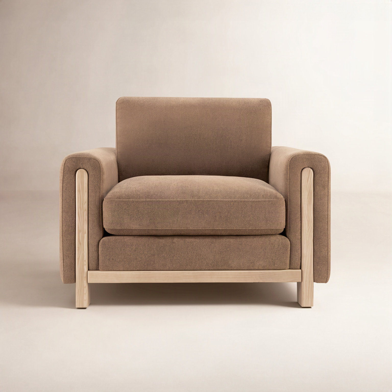 Adika Upholstered Armchair, Elite Camel Textured Weave