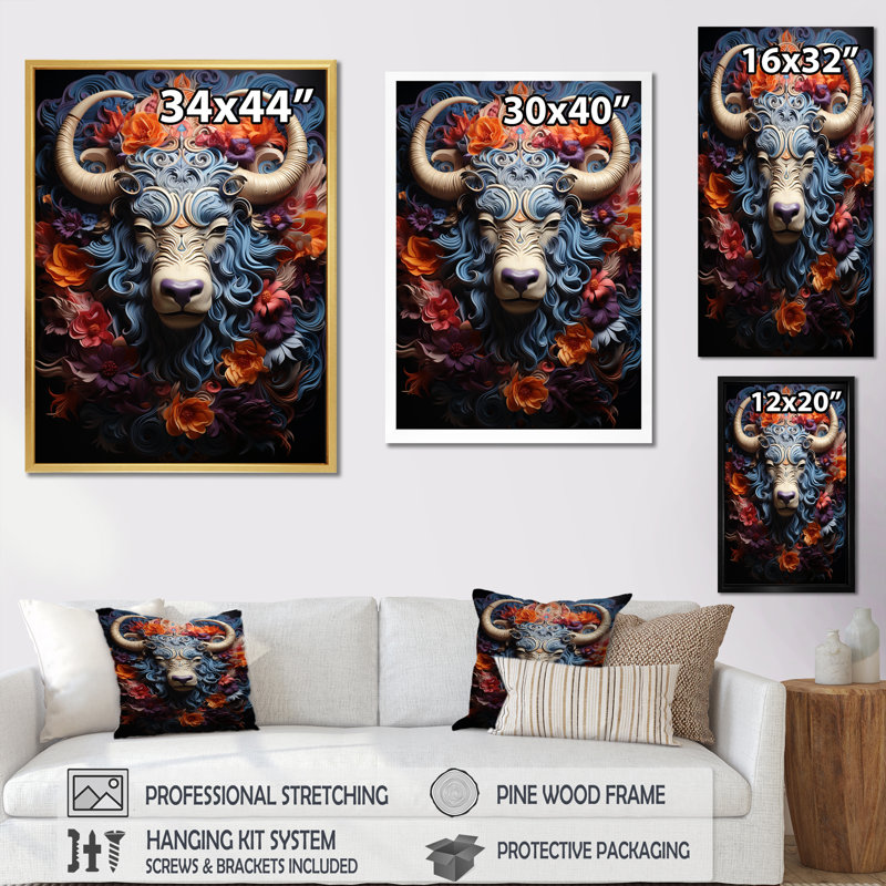Yak Cosmic Highlanders I sur impression sur toile, Toile tendue, H 32 po x l 24 po x P 1 po