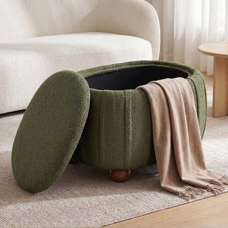 Repose-pieds rond 26,5 po Chenille, Green