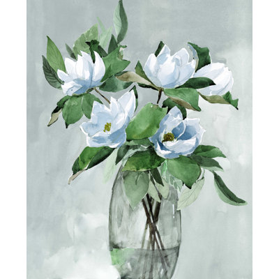 Floral in Gray par Dogwood Portfolio - impression sur toile tendue