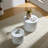 Nested Table Set 2 Pieces, MDF Coffee Table Set Living Room/Lounge Area, White-784215006