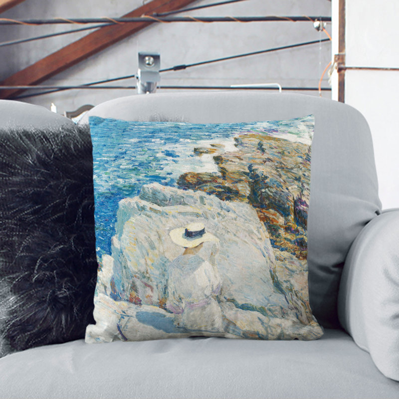 South Ledges in Appledore Scatter Cushion, White, 55cm H x 55cm W x 20cm D