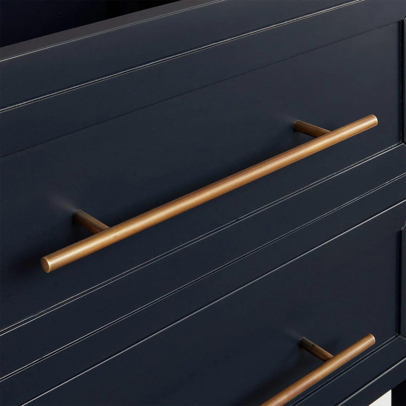 24" Robertson Single Bathroom Vanity Set with Oval Undermount Sink, 8" Widespread, Carrrara Marble, Midnight Navy Blue