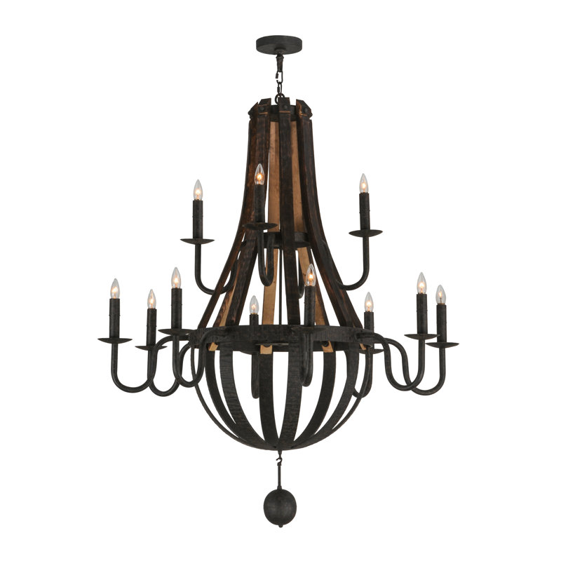 Barrel Stave Madera 12 - Light Chandelier