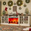 Meuble télé Chiara 97 po avec foyer, style ferme, pour téléviseurs jusqu'à 88 po, brun rustique-882187148-888739227