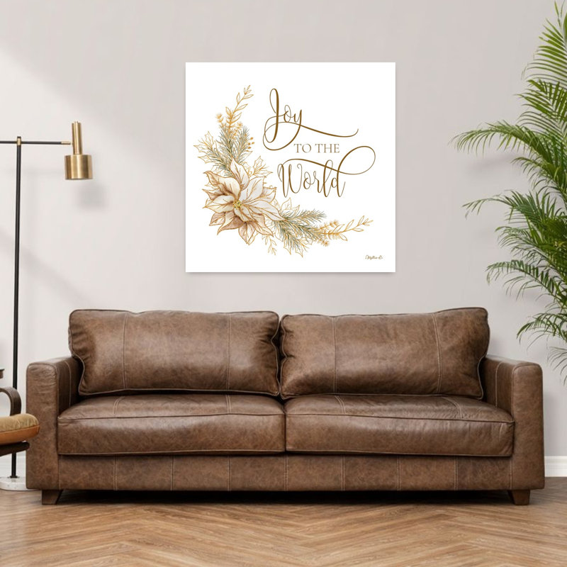 Golden Joy to the World by Mollie B. - 1 Piece Wrapped Canvas Wall Art, 91.44cm H x 91.44cm W